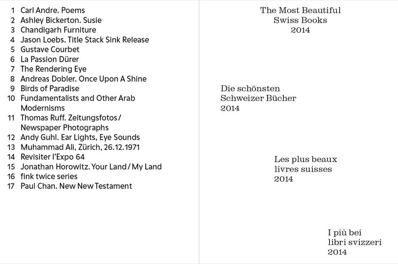 Die schönsten Schweizer Bücher 2014