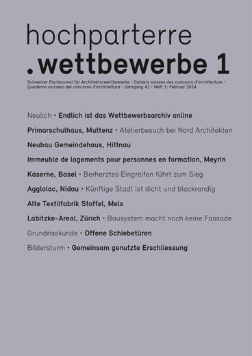 hochparterre.wettbewerbe 1/2014