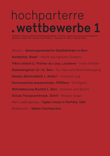 hochparterre.wettbewerbe 1/2018