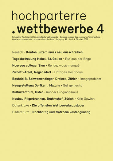 hochparterre. wettbewerbe 4/2019
