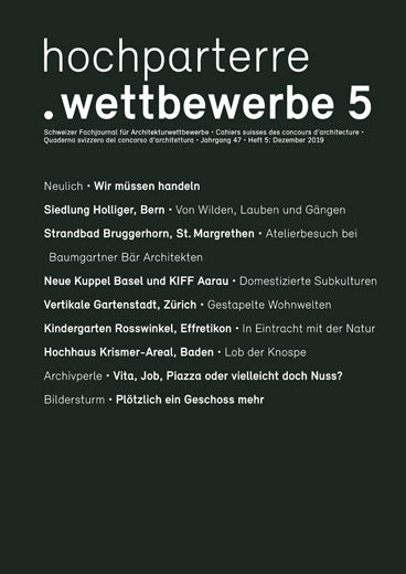 hochparterre. wettbewerbe 5/2019
